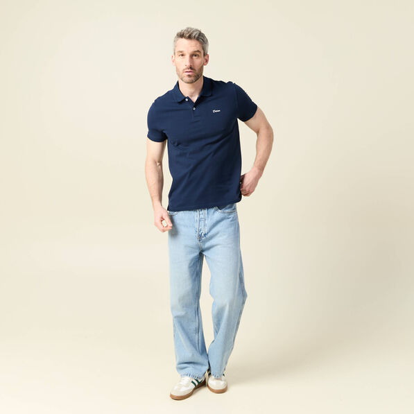 Polo manches courtes bleu marine homme
