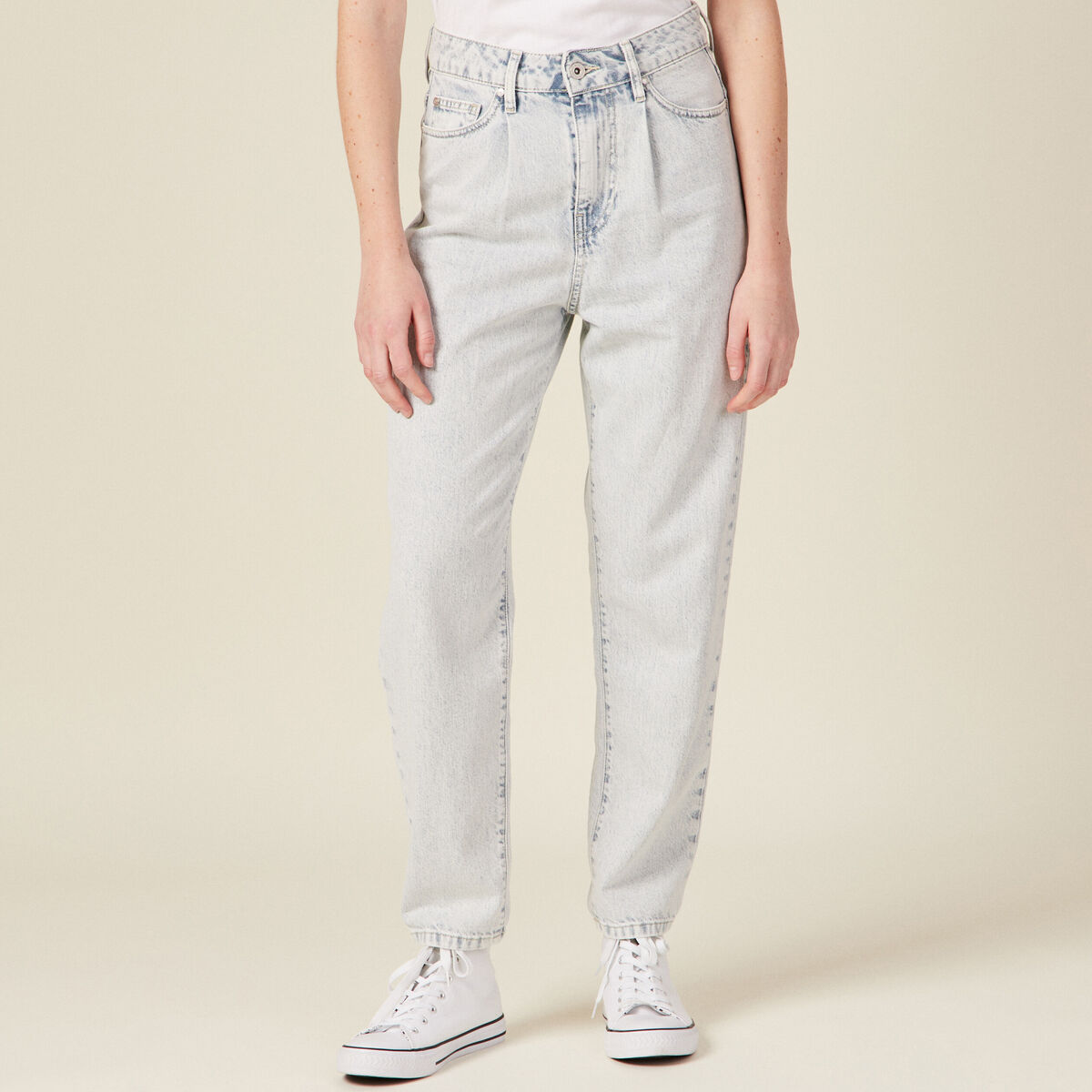 Jeans slouchy denim snow bleu femme