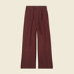 Pantalon large fluide bordeaux femme