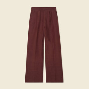 Pantalon large fluide bordeaux femme