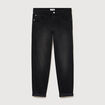 Jeans droit 7/8&egrave;me taille standard denim noir femme