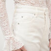 Jeans large taille haute denim blanc femme