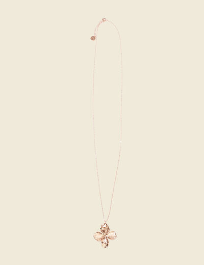 Collier pendentif fleur couleur or femme
