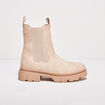 Bottines chelsea crantées creme femme