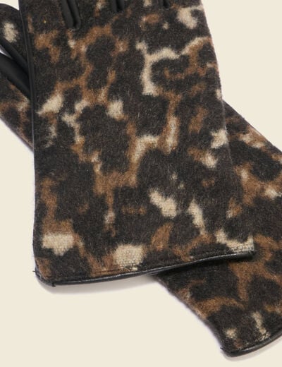 Gants en cuir avec doublure noir femme