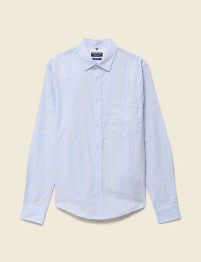 Chemise en coton manches longues bleu ciel homme