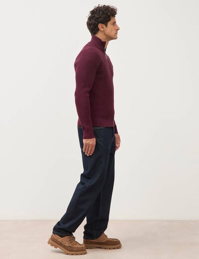 Pull col camionneur prune homme