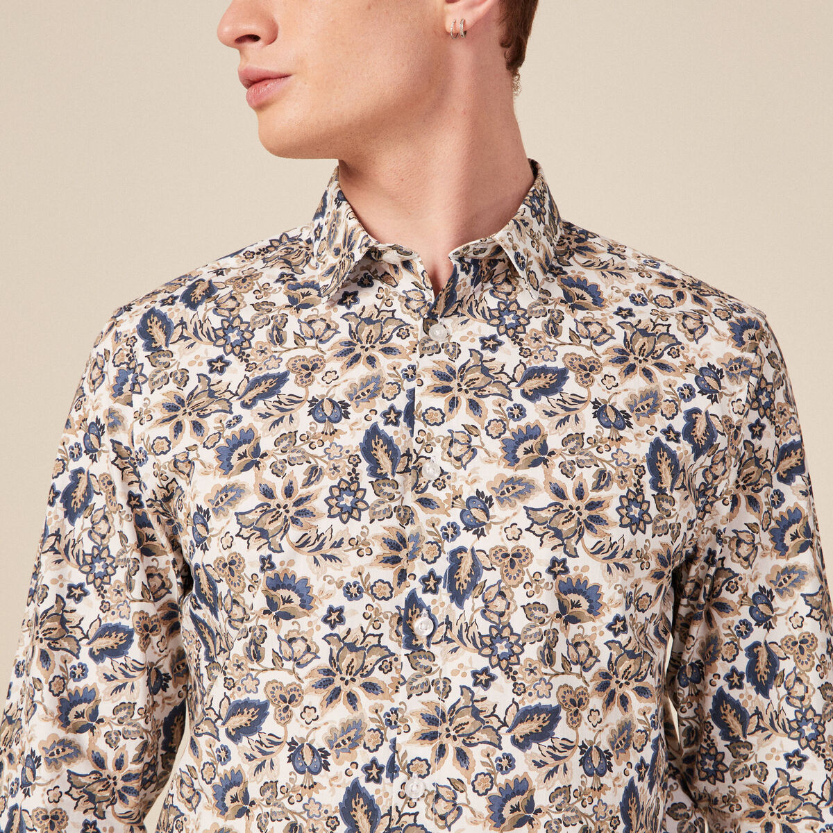 Chemise à manches longues blanc homme
