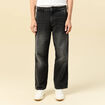 Jeans loose longueur 32 en coton denim noir homme