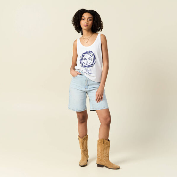 Débardeur sans manches blanc femme