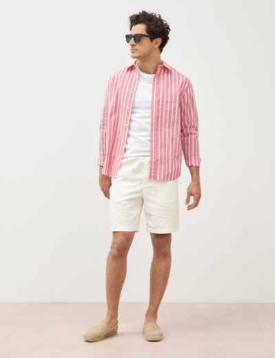 Bermuda en velours ecru homme