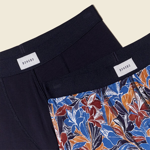 Lot 2 boxers bleu marine homme