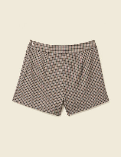 Jupe-short fluide avec doublure noir femme