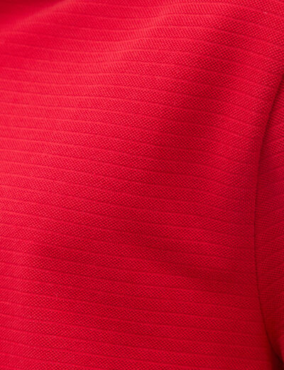 Polo cintr&eacute; en coton manches courtes rouge homme