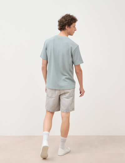 T-shirt col rond manches courtes vert clair homme