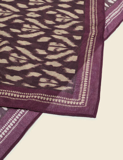 Foulard en coton marron fonc&eacute; homme