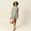 Veston sans manches vert kaki femme