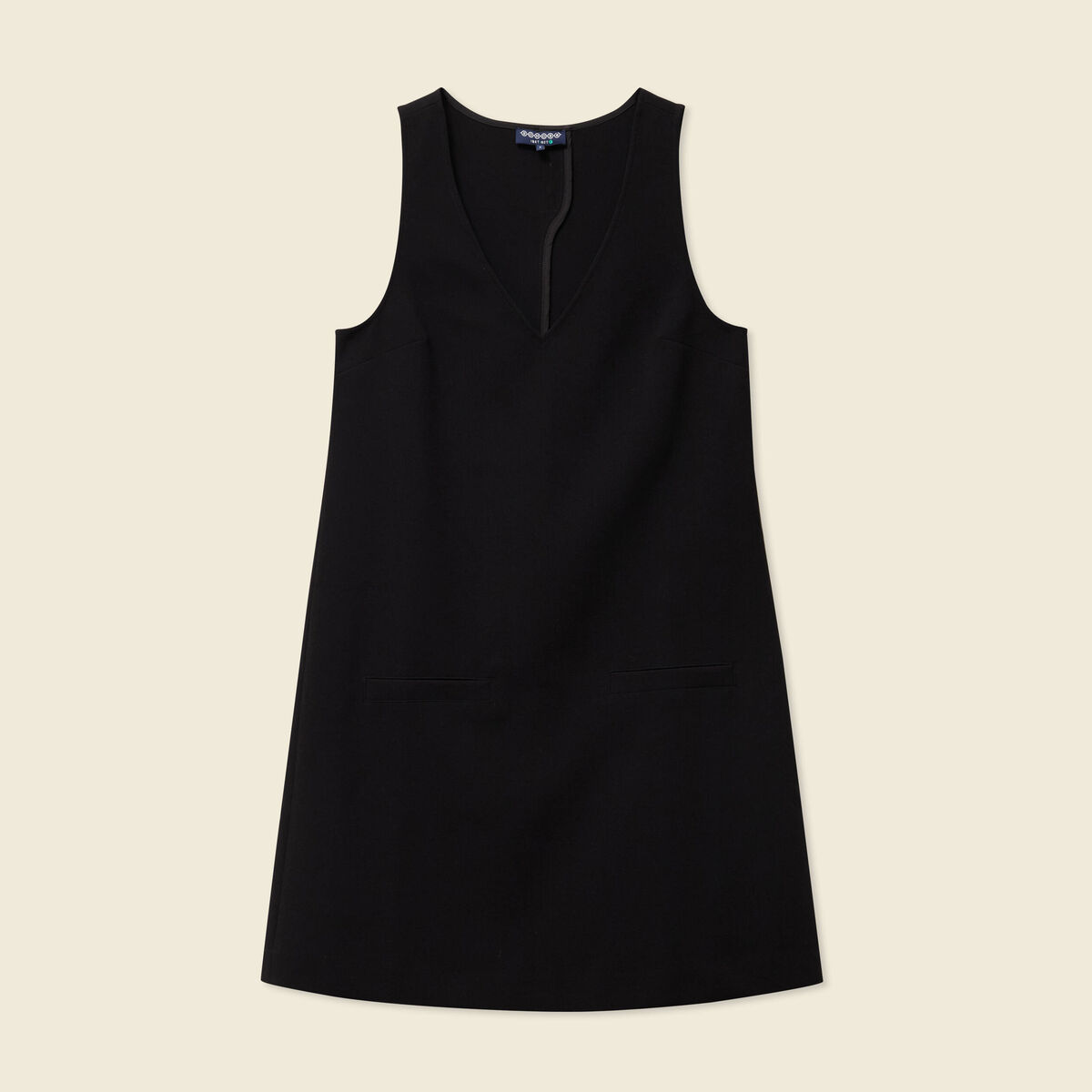Robe chasuble trap&egrave;ze noir femme