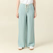 Pantalon large éco-responsable vert pastel femme