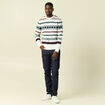 Pull manches longues col rond ecru homme