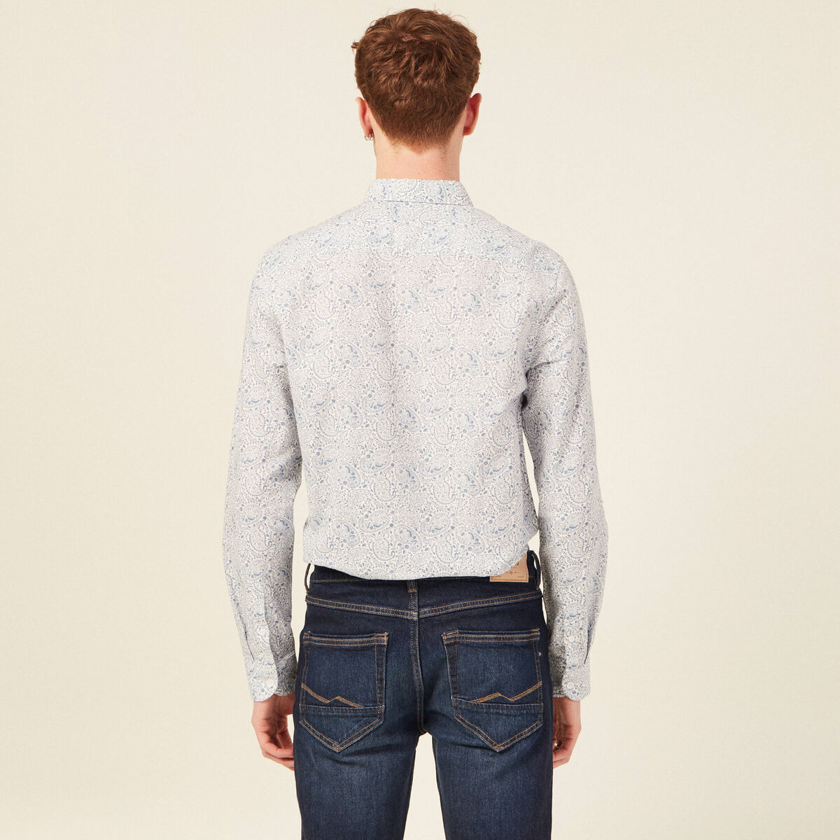 Chemise manches longues bleu homme