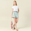 Short paperbag ceinturé vert pastel femme