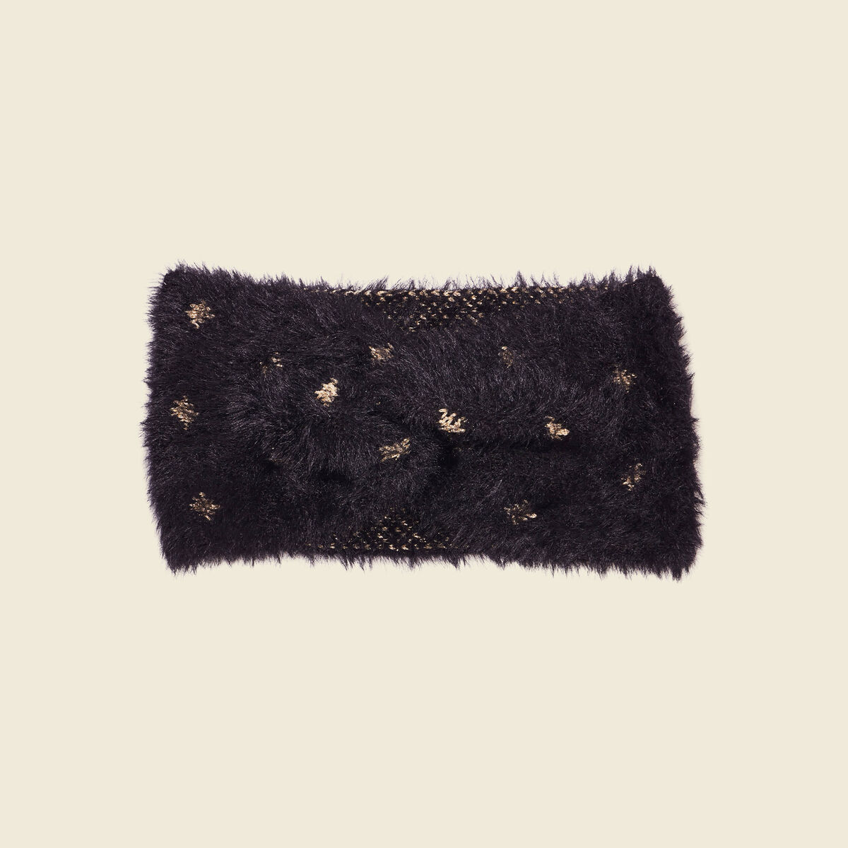 Bandeau fils métallisés noir femme