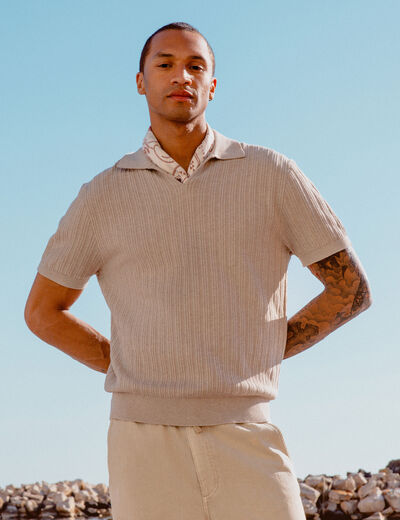 Polo manches courtes gris homme