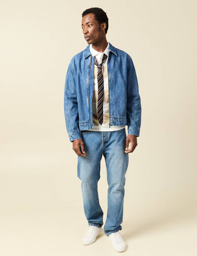 Blouson en jeans manches longues denim double stone homme