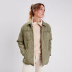 Manteau droit éco-responsable vert kaki femme
