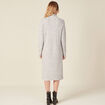 Robe pull longue col roulé gris femme