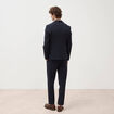 Blazer cintr&eacute; manches longues doubl&eacute; bleu marine homme
