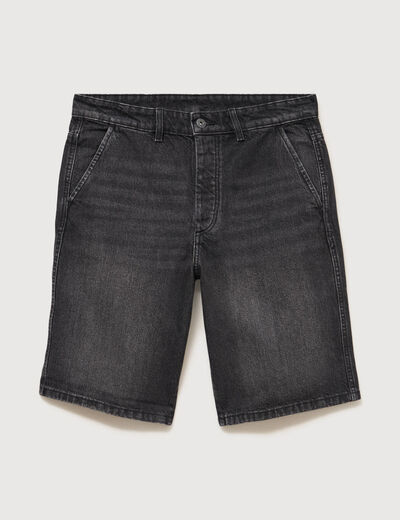 Bermuda en jean coton denim snow noir homme