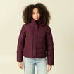 Doudoune &agrave; capuche prune femme