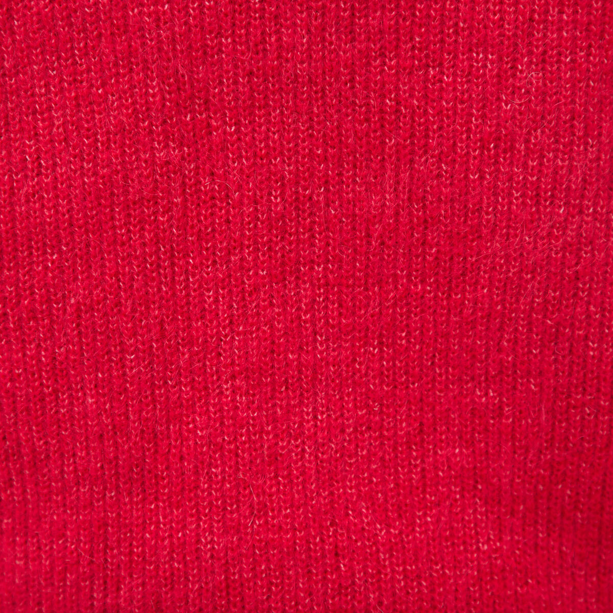 Pull droit col rond manches longues rouge femme