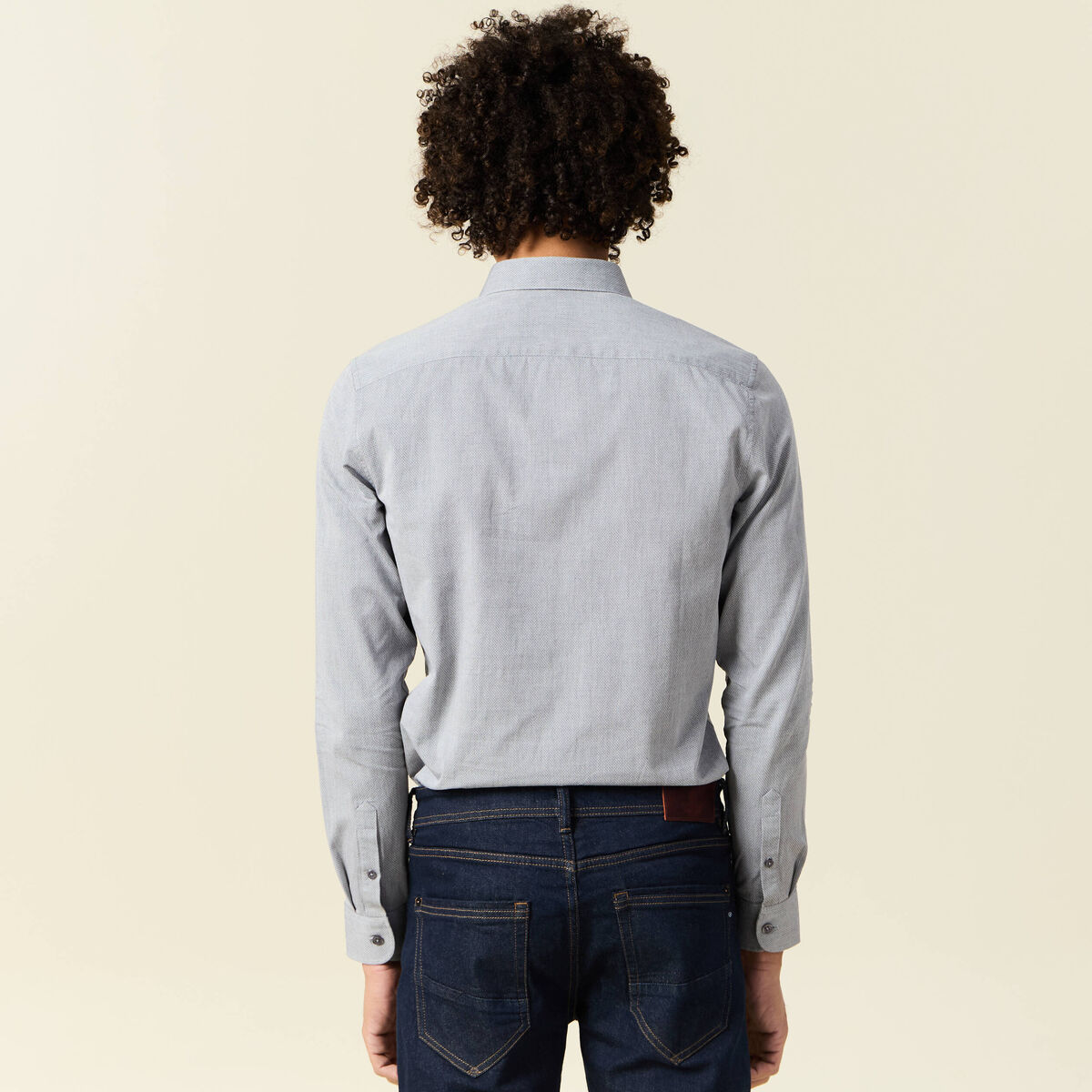 Chemise manches longues gris homme