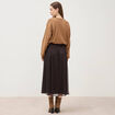 Jupe en voile doubl&eacute;e marron fonc&eacute; femme