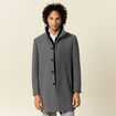 Manteau ajusté boutonné gris foncé homme