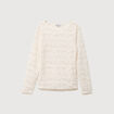 Blouse droite col bateau dentelle ivoire femme