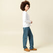 T-shirt en coton manches longues blanc femme