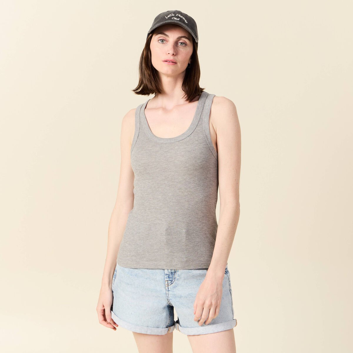 Débardeur éco-responsable gris femme