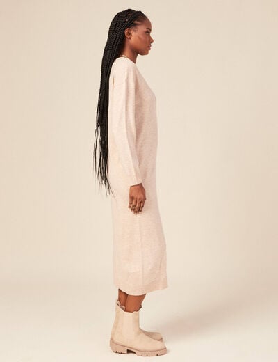 Robe pull éco-responsable creme femme