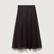 Jupe en voile doubl&eacute;e marron fonc&eacute; femme