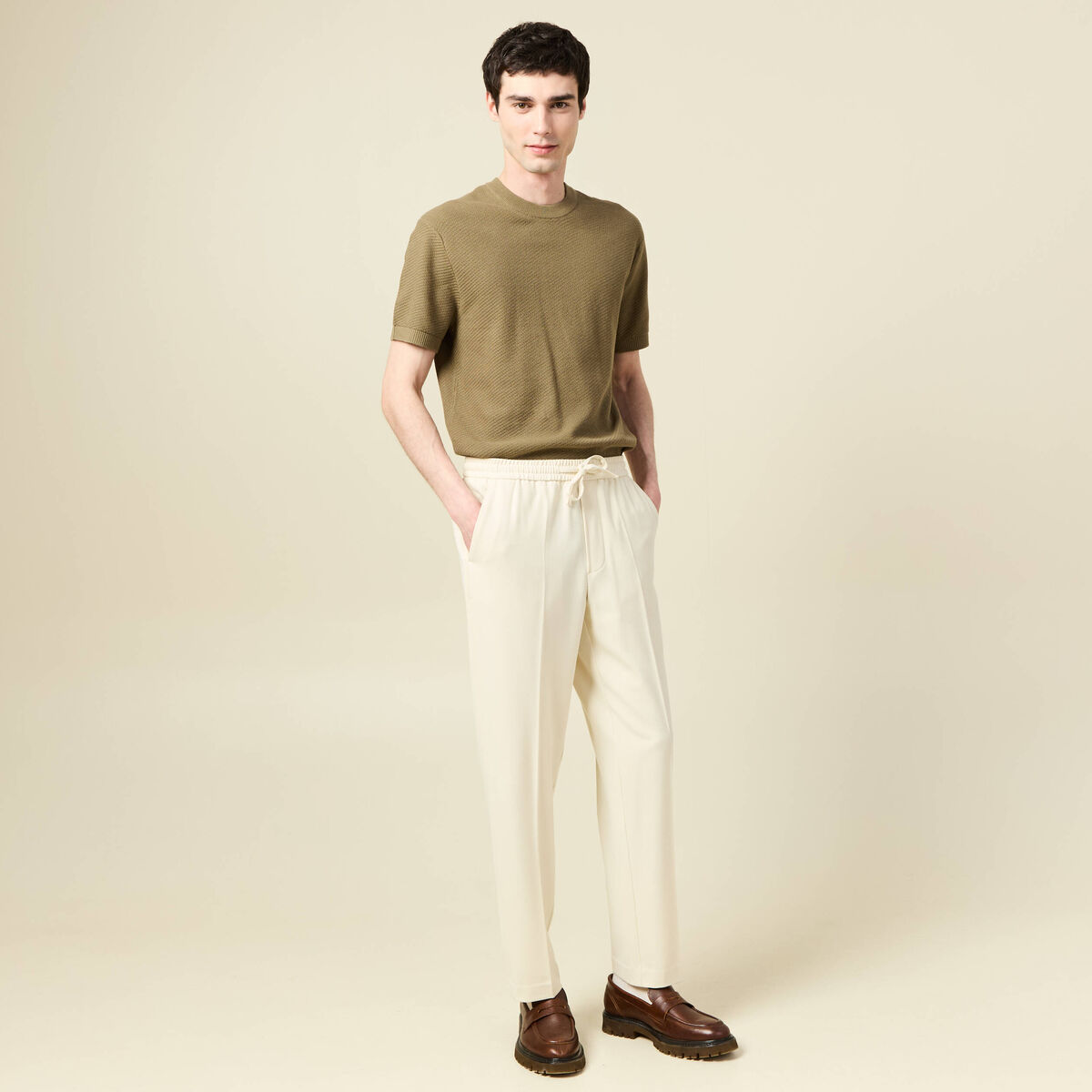 Pantalon ecru homme