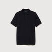 Polo droit en coton manches courtes noir homme