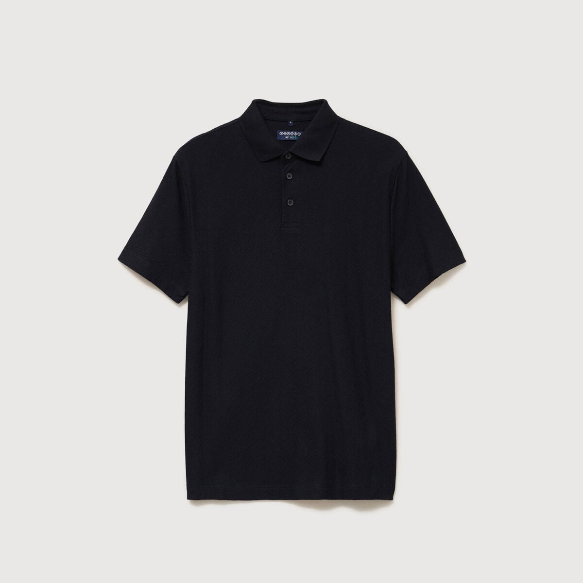 Polo droit en coton manches courtes noir homme