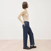 Jeans straight 7/8&egrave;me taille haute denim brut femme