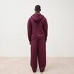 Sweat ample &agrave; capuche manches longues prune homme