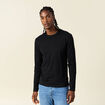 T-shirt en coton manches longues noir homme