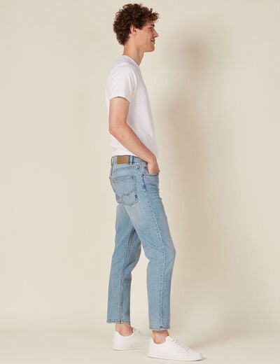 Jeans slim 5 poches denim bleach homme
